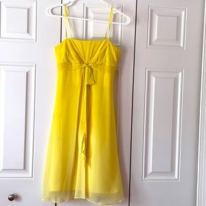 Evening ware Yellow vintage dress Max Azria from 2002 .